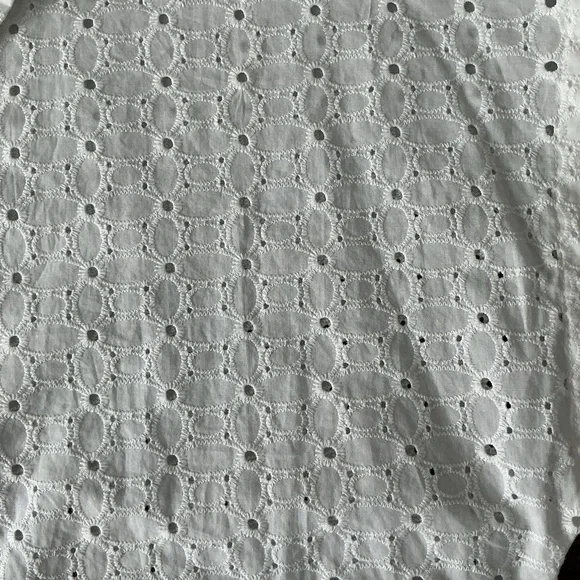 Zara White Eyelet Button-Up Crop Top - Picture 3 of 8
